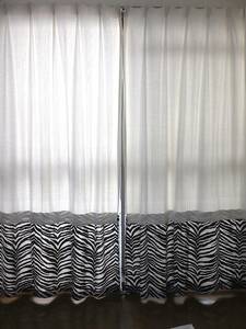 バイカラー カーテン ゼブラ柄×アイボリー 横巾88×高さ185cm 2枚 一部難 