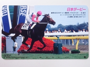 【2-244】　テレカ　トウカイテイオー　競争馬　日本ダービー　テレホンカード　50度