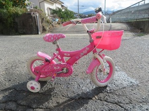 C☆ AVIGO you＆me 12 1/2インチ　子供自転車　ピンク　ハート ◎走行OK　引取限定　大阪和泉市