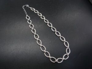 ■美品■ SWAROVSKI スワロフスキー クリスタル ネックレス ペンダント アクセサリー レディース シルバー系×クリア DH1839