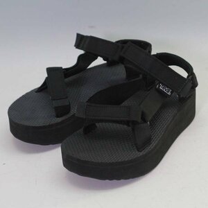 Teva テバ 22cm フラットフォームユニバーサル サンダル ブラック 黒 レディース スポサン 厚底◆859f22