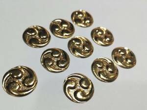 早い物勝ち！値下げ！【巴金具】 ６分 神殿、神輿、ミニ山車、神棚金具です。直径18ｍｍ 送料無料！（10枚）