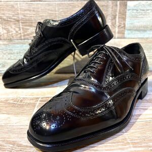 【ビッグサイズ:28.0m程】Florsheim フローシャイム 内羽根 ウィングチップ US10 1/2D 黒　ブラックラピド製法 グッドマッケイ