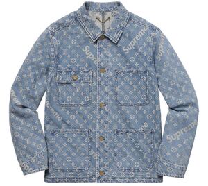 国内正規品　17aw Louis Vuitton ×supremeルイヴィトン シュプリーム Jacquard Denim Chore Coat カバーオール デニム ジャケット　村上隆