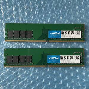 crucial 8GB×2枚 計16GB DDR4-2666 1.2V CL19 中古 デスクトップ メモリ【DM-882】