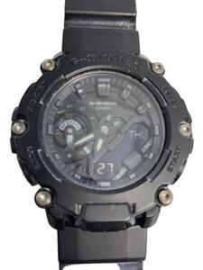 CASIO◆クォーツ腕時計_G-SHOCK/デジアナ/レザー/BLK/BLK/GA-2200BB-1AJF