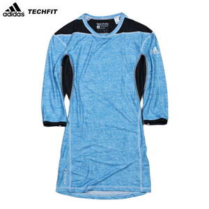 【新品】アディダス テックフィット チル 7分袖 Tシャツ【74：青】M ランニング マラソン トレ ゴルフ 陸上 adidas TECHFIT 家 自宅