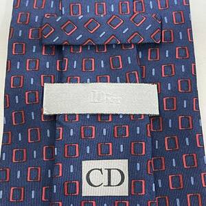 Dior(ディオール) ネイビー赤四角ネクタイ