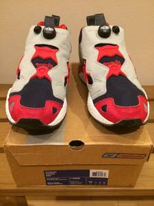 Reebok INSTAPUMP FURY JT BLUE/CL GREY/FRCKR RED 1-53826 US10 28cm USED リーボック インスタポンプフューリー ネイビー グレー レッド