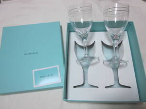 ■【TIFFANY&Co.】■【ティファニー】■【アトラス】■【ワイングラス】■【ロゴ入り】■【２客set】■【シール付未使用】■【箱入り】■