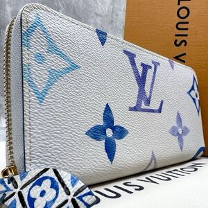 【現行 極美品】ルイヴィトン LOUIS VUITTON ジッピーウォレット 長財布 ラウンド LV バイ ザ プール モノグラム ジャイアント M82384