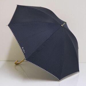 日傘 NINA RICCI ニナリッチ USED美品 晴雨兼用 ドット ネイビー 紺 UV 遮光 47cm A1127