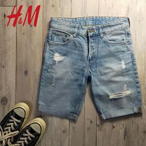 ☆H＆M☆＆DENIM USED クラッシュ加工 デニム ショートパンツ ハーフパンツ W28 S1962