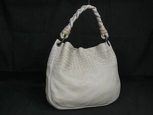 1円 ■美品■ BOTTEGA VENETA ボッテガヴェネタ イントレチャート レザー ワンショルダーバッグ ハンドバッグ 肩掛け グレー系 EA2355