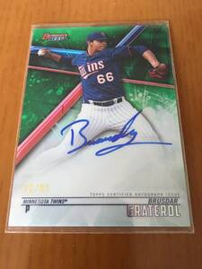 【祝WS制覇/現Dodgers/Brusdar Graterol 】 2018 Bowman’s Best Auto Green 72/99