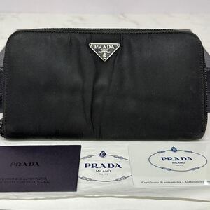 プラダ　PRADA 財布　長財布　ナイロン　ラウンドファスナー　メンズ　