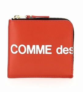 新品 COMME des GARCONS ギャルソン HUGE LOGO ロゴ L字型 ジップ レザーウォレット wallet 革財布 コインケース SA3100HL 赤 CDG Tシャツ