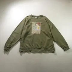 古着 女の子 プリント スウェット カーキ サイズ2XL*SG302