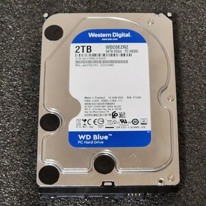 【送料無料】WesternDigtal WD Blue WD20EZRZ-22Z5HB0 2TB 3.5インチ内蔵HDD 2020年製 フォーマット済み 正常品 PCパーツ 動作確認済