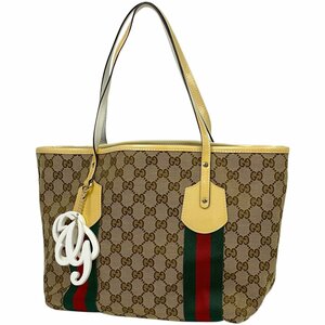 グッチ GUCCI GG柄 トートバッグ ジョリー シェリーライン ウェブ GGキャンバス ブラウン 211971 レディース 【中古】