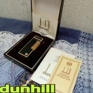 動作未確認 ☆ dunhill ☆ ライター RL-24010 BLACK x ゴールド ケース入り ☆ ダンヒル ☆ 取扱説明書 