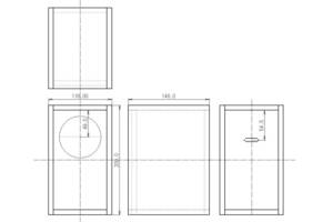 【9M2010JLN】 9mm厚 MDF ブックシェルフ形状 バッフル板奥配置 密封型 エンクロージャー 組立 キット