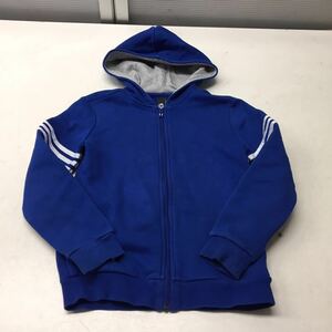 送料無料★adidas アディダス★スウェットパーカー ジップアップパーカー★ジュニア キッズ 子供 140★青#40407sjj41