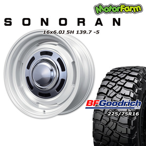 SONORAN オフホワイト 16×6.0J/5H -5 BFグッドリッチ Mud-Terrain T/A KM3 225/75R16 4本セット