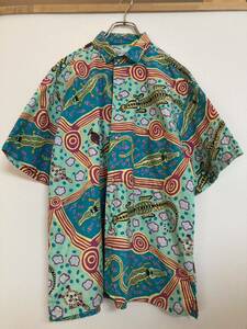 【サイズM】1990年モデル パタゴニア ACシャツ 総柄 ワニ アリゲイター パタロハ 半袖シャツ USA製 美品