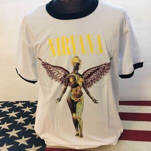 90年代バンド ニルヴァーナ　Nirvana L リンガーTシャツ　バンドTシャツ ...