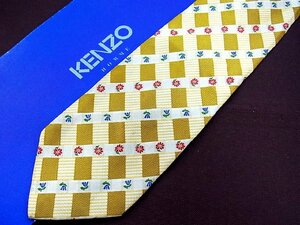 ♪5688D♪状態並品【花 小花 植物 柄】ケンゾー【KENZO】ネクタイ