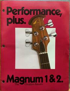Ovation Magnum 1&2 Bass 1978年 オリジナル 2ページカタログ 大変貴重な資料