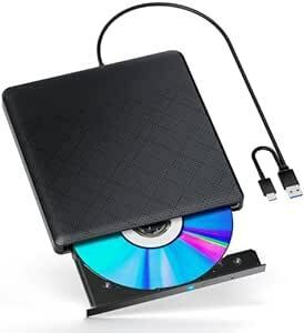 Ｆｌｏｓｐｈｅｎ CD DVDドライブ 外付け USB3.0 +Type-cポート付き ポータブル CD/DVDプレイヤードライブ