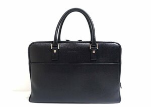 定価20万 美品 Ferragamo フェラガモ エンボスレザー ブリーフケース 2WAY可 ビジネスバッグ FZ-24 9350 カーフ ブラック メンズ