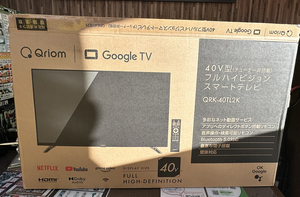 中古動作品 山善 40V型 チューナーレステレビ YAMAZEN Qriom QRK-40TL2K 2023年製 GoogleTV搭載 リモコン付き