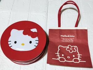 サンリオ HELLO KITTY キティ サンリオピューロランド ’99 丸缶(中古)＆手提げ紙バック(未使用)