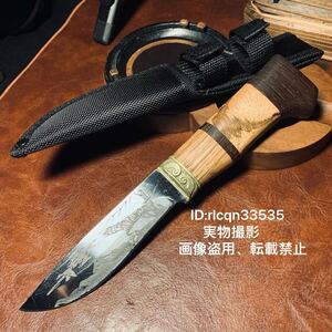 高品質 アウトドアナイフ 包丁 鋼製 薪割り 全長23cm キャンプ 釣り ハイキング　野外登山