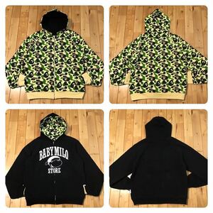 ★リバーシブル★ Milo camo green パーカー Mサイズ a bathing ape BAPE zip hoodie マイロ エイプ ベイプ アベイシングエイプ NIGO pi65