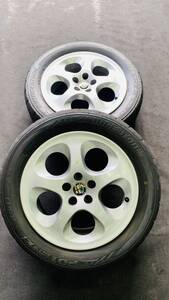 中古　2本セット　ホイールセット　アルファロメオ　純正　アルミ　147　156　16インチ　ポテンザ　205/55R16　ALFA　ROMEO