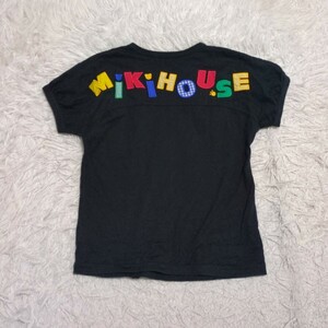 【送料無料】MIKIHOUSE　ミキハウス　半袖　Tシャツ　120cm　ロゴ　黒　キッズ　子供服