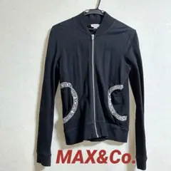 マックスアンドコーMAX&Co. ブラックカーディガン M スパンコールビジュー