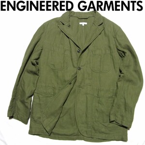 24SS エンジニアードガーメンツ Bedford Jacket Olive Cotton Hemp Satin ベッドフォード ジャケット オリーブ コットン ヘンプ サテン S