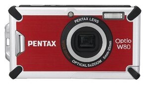 【中古】PENTAX 防水デジタルカメラ OPTIO (オプティオ) W80 カーディナルレッド 1200万画素 光学5倍ズーム OPTIOW80C