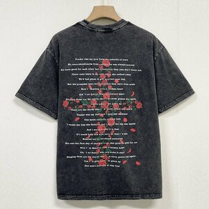 個性ヨーロッパ製※定価2万◆ブルガリア発※RISELIN 半袖Tシャツ 爽やか 吸汗 快適 英字 バラ スウェット レトロ 人気 ストリート XL/50