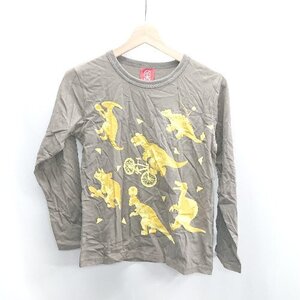 ◇ ◎●未使用● ⊇ Φ OJICO オジコ イラストプリント キッズ 長袖 Tシャツ サイズ12A ブラウン系 メンズ E