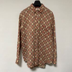 美品 90年代 アーカイブ COMME des GARCONS SHIRT ウール 製品洗い加工 総柄 シャツ S コムデギャルソン オーバーサイズ 川久保怜 縮絨