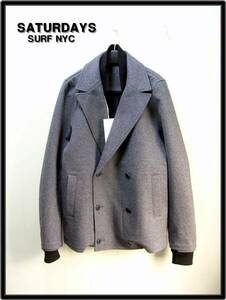 M【SATURDAYS SURF NYC Ulysses Peacoat サタデーズサーフ リブ付 Pコート ジャケット サタデーズ サーフ ニューヨークシティー】