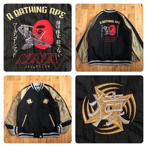 BAPE NINJA SOUVENIR JACKET Lサイズ a bathing ape 忍者 ジャケット スカジャン エイプ ベイプ アベイシングエイプ yi4