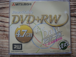 三菱・MITSUBISHI^,,._DVD＋RW*4.7GB/For Data PCデータ用1-24倍速対応(スーパーテクティック記録層/SERL)_.,,^「未使用品」