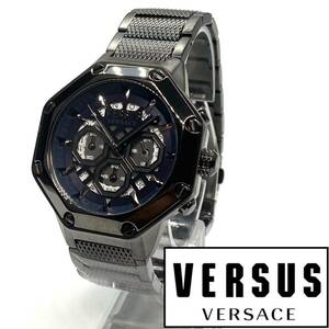 ●漂う高級感！ Versus Versace ヴェルサス ヴェルサーチ メンズ 腕時計 イタリア クォーツ クロノグラフ ブラック 高級 ブランド 新品即納